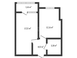 Продается 1-комнатная квартира генерала Корнилова ул, 37  м&sup2;, 4440000 рублей