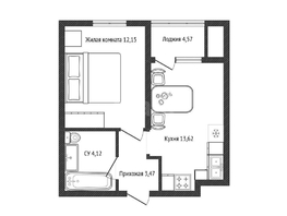 Продается 1-комнатная квартира Владимира Рунова ул, 33.2  м&sup2;, 6700000 рублей