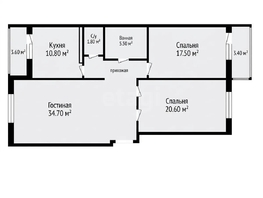 Продается 3-комнатная квартира Домбайская ул, 90.8  м&sup2;, 7650000 рублей