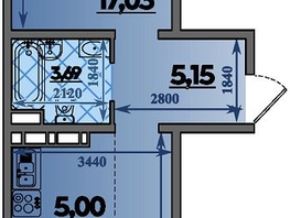 Продается 2-комнатная квартира ЖК Молодежный 2, литера 13, 44.15  м&sup2;, 6129014 рублей