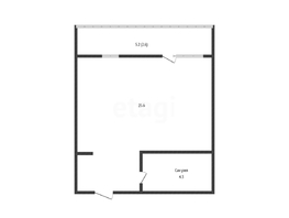 Продается Студия Колхозная ул, 25  м&sup2;, 5600000 рублей