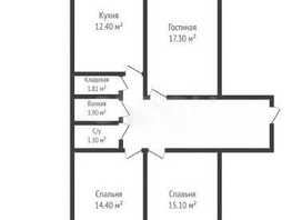 Продается 3-комнатная квартира Цезаря Куникова ул, 78.5  м&sup2;, 6700000 рублей