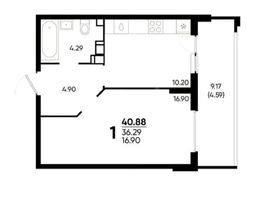Продается 1-комнатная квартира Григория Булгакова ул, 36.1  м&sup2;, 5800000 рублей