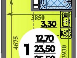 Продается Студия ЖК Парк у дома, литера 7.3, 25.5  м&sup2;, 5289999 рублей