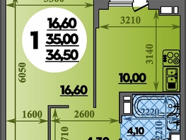 Продается 1-комнатная квартира ЖК Парк у дома, литера 7.3, 36.5  м&sup2;, 6789999 рублей