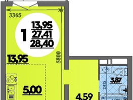 Продается Студия ЖК Город у моря, литера 22, 28.4  м&sup2;, 6091800 рублей