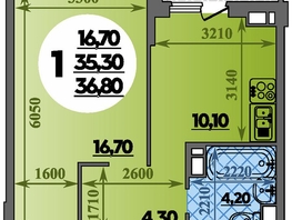 Продается 1-комнатная квартира ЖК Парк у дома, литера 7.3, 36.8  м&sup2;, 7090000 рублей