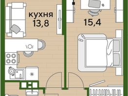 Продается 1-комнатная квартира ЖК ДОГМА ПАРК, литера 18, 39.5  м&sup2;, 7568200 рублей