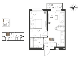Продается 1-комнатная квартира ЖК ГРЕЙД, литер 14, 35.8  м&sup2;, 7145680 рублей