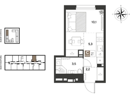 Продается Студия ЖК ГРЕЙД, литер 14, 21.1  м&sup2;, 4762270 рублей