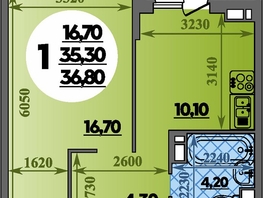 Продается 1-комнатная квартира ЖК Парк у дома, литера 7.3, 36.8  м&sup2;, 7529999 рублей