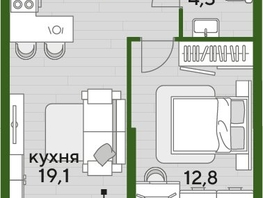 Продается 1-комнатная квартира ЖК ДОГМА ПАРК, литера 18, 40  м&sup2;, 7952000 рублей