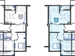 Продается 2-комнатная квартира ЖК Облака-3, дом 1, 70.6  м&sup2;, 12401243 рублей