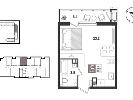 Продается Студия ЖК Рекорд 2, литера 1, 32.4  м&sup2;, 9256680 рублей