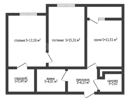 Продается 2-комнатная квартира генерала Корнилова ул, 54.7  м&sup2;, 5800000 рублей