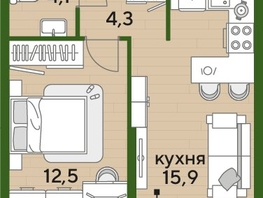 Продается 1-комнатная квартира ЖК ДОГМА ПАРК, литера 18, 36.8  м&sup2;, 7613920 рублей
