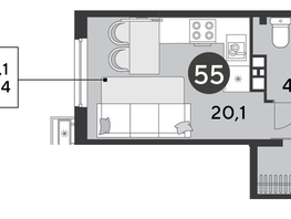 Продается Студия ЖК Парк Победы 2, литера 6, 24.4  м&sup2;, 5421680 рублей