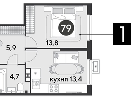 Продается 1-комнатная квартира ЖК Парк Победы 2, литера 6, 37.8  м&sup2;, 7775460 рублей