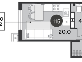 Продается Студия ЖК Парк Победы 2, литера 6, 24.2  м&sup2;, 5406280 рублей