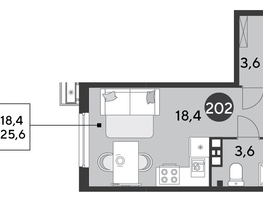 Продается Студия ЖК Парк Победы 2, литера 6, 25.6  м&sup2;, 5516800 рублей