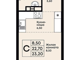 Продается 1-комнатная квартира ЖК Премьер, 23.2  м&sup2;, 6636000 рублей