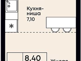 Продается 1-комнатная квартира ЖК Премьер, 22.9  м&sup2;, 5954000 рублей