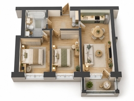 Продается 2-комнатная квартира ЖК Улыбка, литера 1, 57.2  м&sup2;, 7200000 рублей