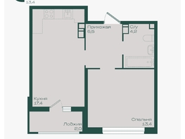 Продается 1-комнатная квартира ЖК Ботаника, литер 1.1, 42.5  м&sup2;, 6545000 рублей