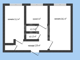 Продается 2-комнатная квартира Игнатова ул, 44.5  м&sup2;, 3750000 рублей