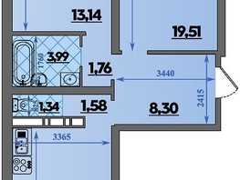 Продается 2-комнатная квартира ЖК Город у моря, литер 17, 66.68  м&sup2;, 7999000 рублей