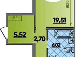 Продается 1-комнатная квартира ЖК Восточный, литер 52, 47.36  м&sup2;, 5799999 рублей