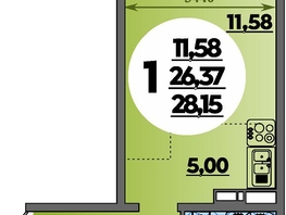 Продается Студия ЖК Восточный, литера 42, 28.15  м&sup2;, 3990000 рублей