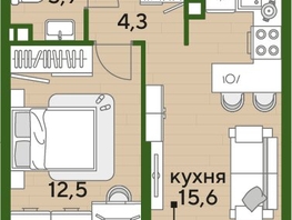 Продается 1-комнатная квартира ЖК ДОГМА ПАРК, литера 18, 36.3  м&sup2;, 7528620 рублей