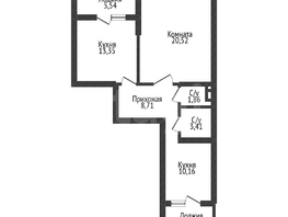 Продается 2-комнатная квартира Марины Цветаевой ул, 57.5  м&sup2;, 6500000 рублей