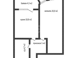 Продается 1-комнатная квартира Уральская ул, 41.3  м&sup2;, 5100000 рублей