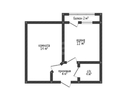 Продается 1-комнатная квартира генерала Корнилова ул, 34.1  м&sup2;, 3850000 рублей