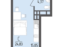 Продается Студия ЖК КУМИР, 24.83  м&sup2;, 5300000 рублей