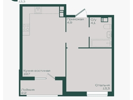 Продается 1-комнатная квартира ЖК Ботаника, литер 1.2, 44.2  м&sup2;, 6696300 рублей