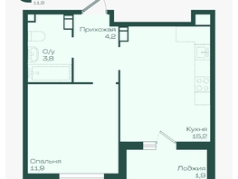 Продается 1-комнатная квартира ЖК Ботаника, литер 1.1, 37  м&sup2;, 5476000 рублей