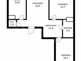 Продается 3-комнатная квартира ЖК Зеленодар, литера 4б, 85.1  м&sup2;, 8900000 рублей