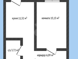 Продается 1-комнатная квартира Валерия Гассия ул, 36.1  м&sup2;, 5000000 рублей