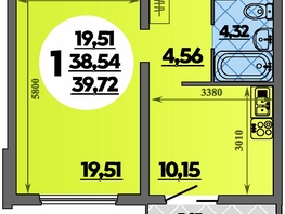 Продается 1-комнатная квартира ЖК Город у моря, литер 20, 39.72  м&sup2;, 6870000 рублей