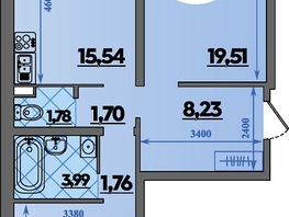 Продается 2-комнатная квартира ЖК Город у моря, литер 20, 67.22  м&sup2;, 9069999 рублей