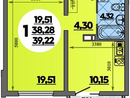 Продается 1-комнатная квартира ЖК Город у моря, литер 20, 39.22  м&sup2;, 6789999 рублей