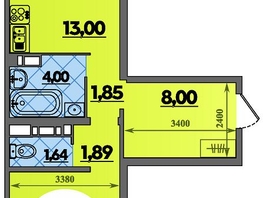 Продается 1-комнатная квартира ЖК Город у моря, литер 20, 46.76  м&sup2;, 7359999 рублей