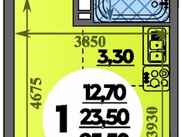 Продается Студия ЖК Парк у дома, литера 7.3, 25.5  м&sup2;, 5890000 рублей