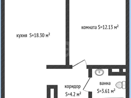 Продается 1-комнатная квартира Ивана Беличенко ул, 38.3  м&sup2;, 6800000 рублей