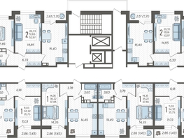 Продается 2-комнатная квартира ЖК Смородина, литера 18, 51.79  м&sup2;, 7888070 рублей