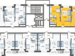 Продается 2-комнатная квартира ЖК Смородина, литера 11, 50.5  м&sup2;, 7565000 рублей