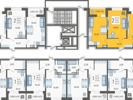 Продается 2-комнатная квартира ЖК Смородина, литера 14, 52.97  м&sup2;, 8165100 рублей